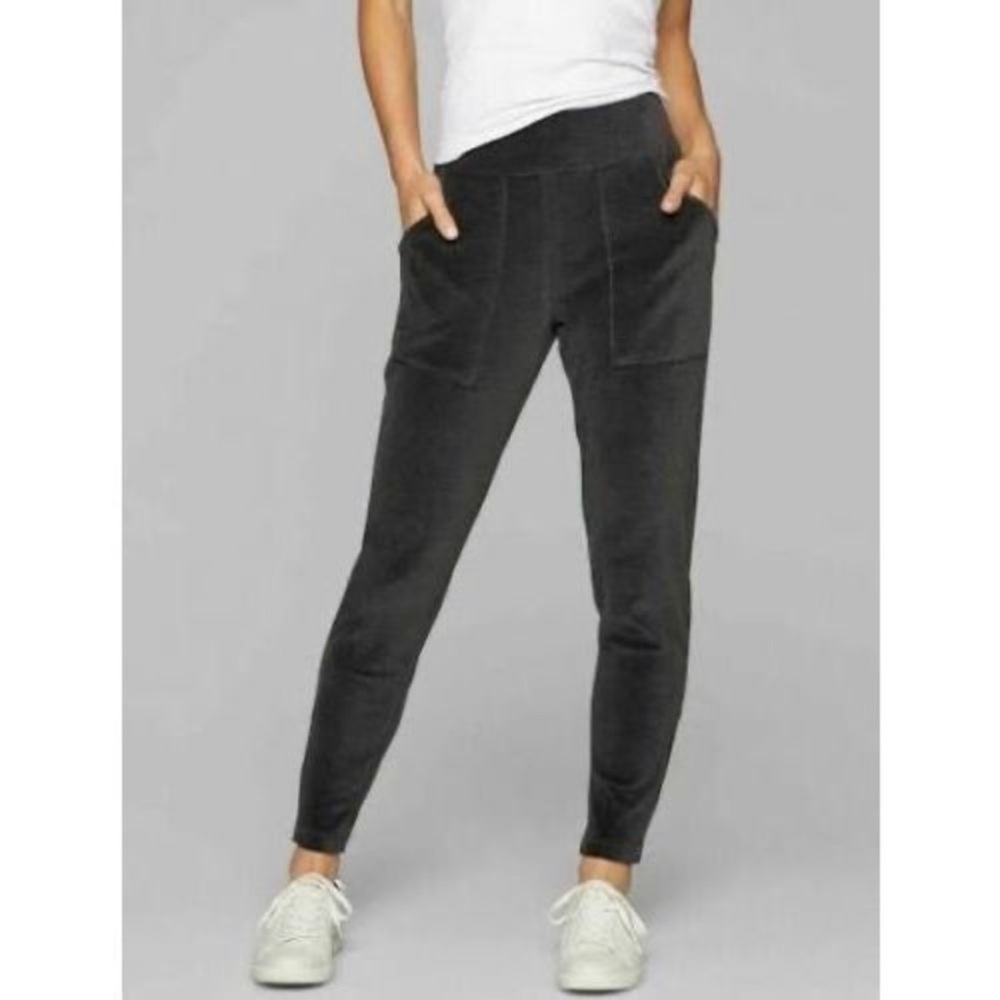 Athleta M Velour Velluxe Joggers Charcoal Gray 160252